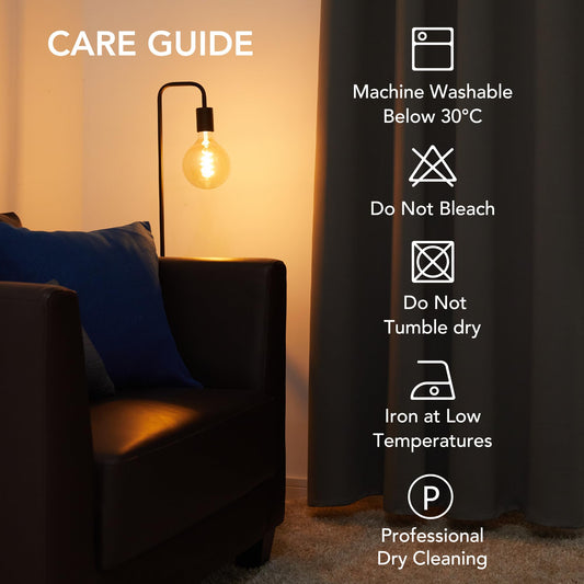 Deconovo Verdunklungsvorhänge 2er Set – Ösenvorhänge 175 x 140 cm, Dunkelgrau